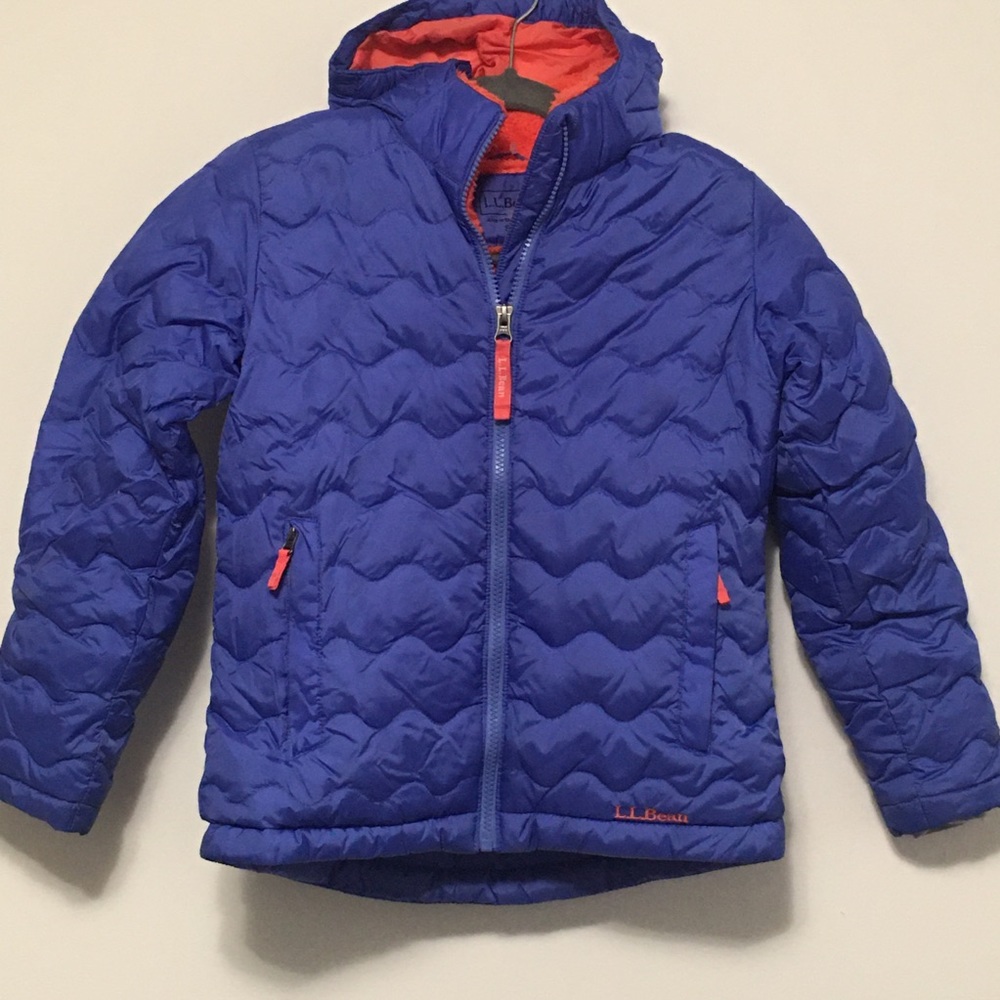 LL BEAN Down Hooded Jacket small 8 for cold, snow